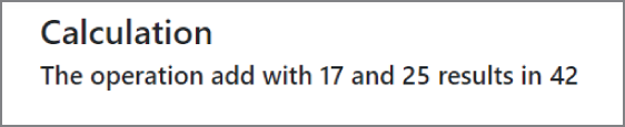 Snapshot shows calculation for addition.