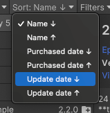Choose **Update date** descending from the __Sort__ menu