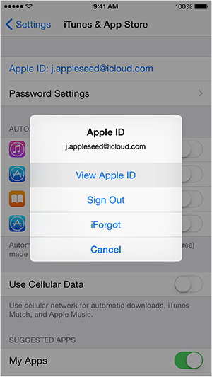 Sign in as test account.