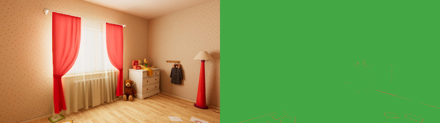 Enabling double-sided GI resolves invalid texels and enhances light bounce for one-sided meshes