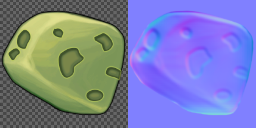 The main texture and the secondary texture with the same position and alignment.