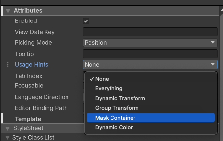 Use a Mask Container usage hint.