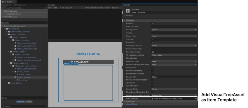 Add the template to the ListView.