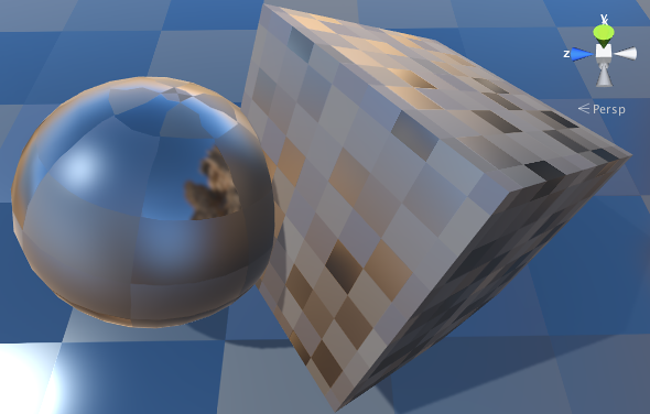 A cubemap used in a Reflection Probe to create reflections on surfaces of varying smoothnesses.